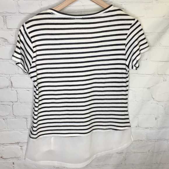 NEW Sanctuary Mixed Media Striped Tee Size Small - Picture 10 of 12